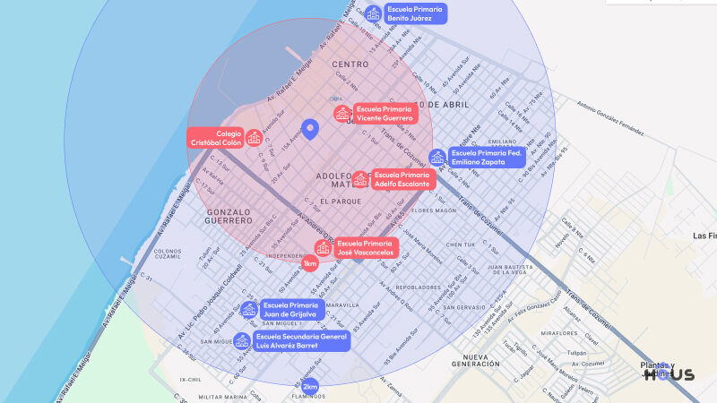 Nari mapa de escuelas cercanas